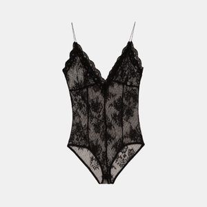 ZARA Black Lace Bodysuit Tank Top/Cami